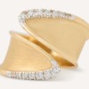 Marco Bicego Lunaria Twist 18ct Yellow Gold Ring With Diamonds ABB61 B YW Q6 - Larger Width