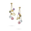 Marco Bicego Paradise 18ct Yellow Gold Three Strand Engraved Mixed Stone Earrings OB915 MIX01 E
