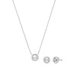 Michael Kors Fulton Pavé Logo Charm Necklace and Earrings Gift Set MKC1839SET