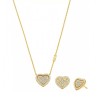 Michael Kors Pavé Heart Necklace and Earrings Gift Set MKC1756SET