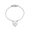 Gucci Trademark Sterling Silver Heart Bracelet YBA223513001 - Size XL