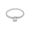 Gucci Trademark Sterling Silver Padlock Bracelet YBA796341001 - Size M