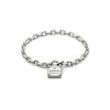 Gucci Trademark Sterling Silver Padlock Bracelet YBA796341001 - Size L