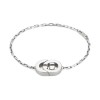GUCCI Sterling Silver Interlocking Bracelet YBA853966001 18 - Size Large 