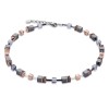 Coeur De Lion Geocube Grey and Rose Crystal Beaded Necklace 4015/10-0730