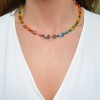 Coeur De Lion Geocube Yellow Gold Plated Multi Coloured Crystal Beaded Necklace 2838/10-1573