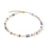 Ladies Coeur de Lion Yellow Gold  Pastel Blue Pink Mixed Necklet 4605/10-0720