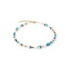 Coeur De Lion GeoCUBE® Yellow Plated Turquoise Beaded Necklace 2838/10-0616