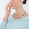 Coeur De Lion GeoCUBE® Yellow Plated Turquoise Beaded Necklace 2838/10-0616