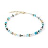 Coeur De Lion GeoCUBE® Yellow Plated Turquoise Beaded Necklace 2838/10-0616
