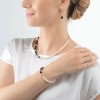 Coeur De Lion GeoCUBE® Gold Tone Back and Pearl Beaded Necklace 5086/10-1316