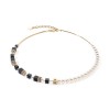 Coeur De Lion GeoCUBE® Gold Tone Back and Pearl Beaded Necklace 5086/10-1316