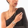 Coeur De Lion GeoCube Gold Tone Smoky Quartz Necklace 4524/10_1116