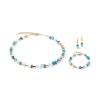 Coeur De Lion Yellow Gold Tone Blue Geocube Bracelet