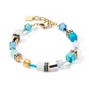 Coeur De Lion Yellow Gold Tone Blue Geocube Bracelet