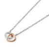 Olivia Burton Classic Kindred Interlink Heart Silver & Rose Gold Plated Steel Necklace 24100551