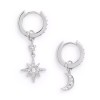 Olivia Burton Celestial Moon & North Star Silver Huggie Hoops OBJCLE38
