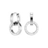 Olivia Burton Classic Honeycomb Toggle Silver Tone Hoop Earrings 24100274