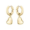BOSS Honey Love Gold Tone Huggie Hoop Heart Charm Earrings 1580641