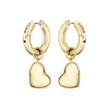 BOSS Honey Love Gold Tone Huggie Hoop Heart Charm Earrings 1580641
