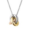 BOSS Harmonie Three Colour Circle Link Pendant Necklace 1580771