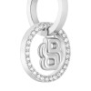 BOSS Divine Silver Tone Stainless Steel Double B Hoop Earrings 1580820