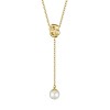 BOSS Mirelle Gold-Tone Steel Double B Monogram Pearl Drop Necklace 1580838