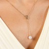 BOSS Mirelle Gold-Tone Steel Double B Monogram Pearl Drop Necklace 1580838
