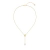 BOSS Mirelle Gold-Tone Steel Double B Monogram Pearl Drop Necklace 1580838