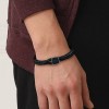 BOSS Jewellery Seal Black Leather Mens Bracelet 1580047M