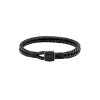 BOSS Jewellery Seal Black Leather Mens Bracelet 1580047M