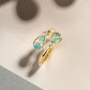 Fabergé Heritage Yellow Gold Turquoise Guilloché Enamel Crossover Ring 1137RG2108
