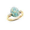 Fabergé Heritage Yellow Gold Turquoise Guilloché Enamel Egg Ring 1298RG2329