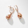 Fabergé Treillage Brushed Rose Gold Diamond & Multi-Coloured Gemstone Egg Drop Earrings 2