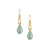 Fabergé Heritage Yellow Gold Turquoise Guilloché Enamel Egg Drop Earrings 1316EA2390