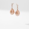 Fabergé Heritage Rose Gold Pink Guilloché Enamel Egg Drop Earrings 387EA1446