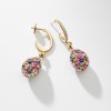 Fabergé Emotion Yellow Gold & Muticoloured Gemstone Egg Drop Earrings 1064EA1886