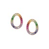 Fabergé Colours of Love Sasha Rose Gold Rainbow Multicoloured Gemstone Egg Stud Earrings 1554EA3017 1