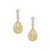 Faberg&eacute; Heritage Yellow Gold Diamond & Opalescent Guilloch&eacute; Enamel Egg Drop Earrings 387EA1448