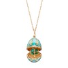 Fabergé Heritage Yellow Gold Diamond & Turquoise Guilloché Enamel Clover Surprise Locket 1