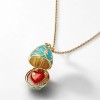 Fabergé Heritage Yellow Gold Turquoise Guilloché Enamel Heart Surprise Locket Pendant 1151FP2016