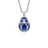 Faberg&eacute; Heritage White Gold Royal Blue Guilloch&eacute; Enamel Petite Egg Pendant 213FP1351