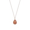 Fabergé Heritage Rose Gold Red Guilloché Enamel Egg Pendant 213FP1861