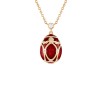 Fabergé Heritage Yellow Gold Red Guilloché Enamel Petite Egg Pendant 213FP1862
