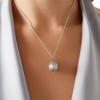 Faberg&eacute; Treillage Brushed White Gold & Diamond Set Egg Pendant 158FP309
