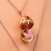 Fabergé Essence Rose Gold Ruby & Pink Lacquer Butterfly Surprise Locket Pendant 1258FP2394