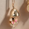 Fabergé Essence Rose Gold Ruby & Pink Lacquer Butterfly Surprise Locket Pendant 1258FP2394