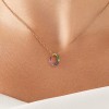 Faberg&eacute; Colours of Love Rose Gold Rainbow Sasha Egg Pendant Necklace 1552NE3019