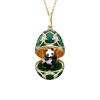 Fabergé Heritage Yellow Gold, Green Guilloché Enamel Panda Surprise Locket Pendant 1151FP3172/1P
