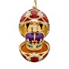 Fabergé Heritage Yellow Gold Diamond and Red Guilloché Enamel Coronation Crown Surprise Locket 1151FP3528